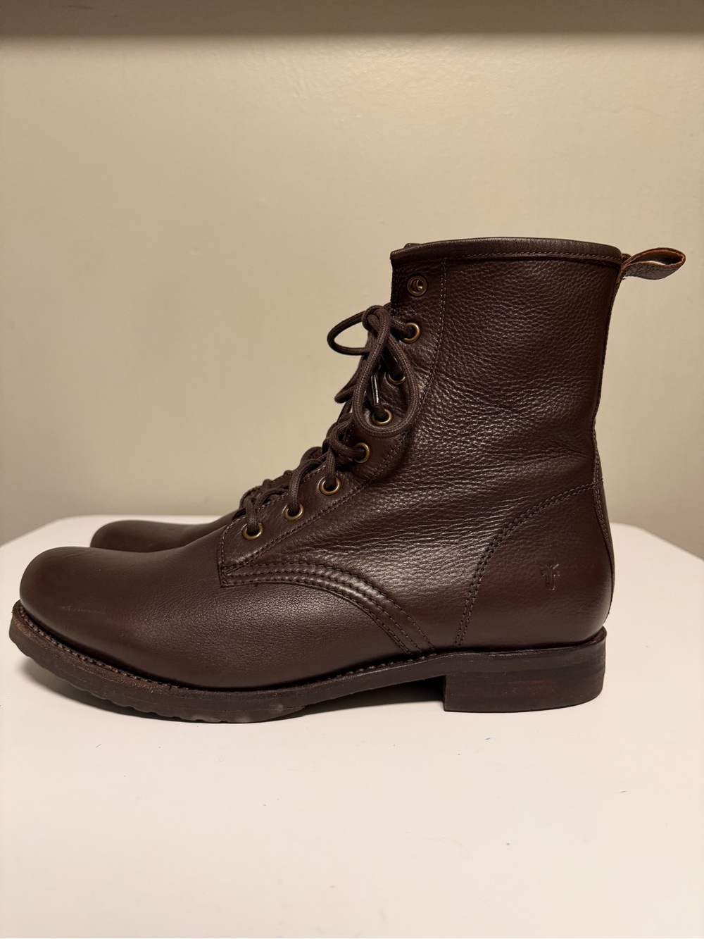 FRYE VERONICA FLEX COMBAT Antique Brown Leather Lace Up Boots Women’s US 10 M
